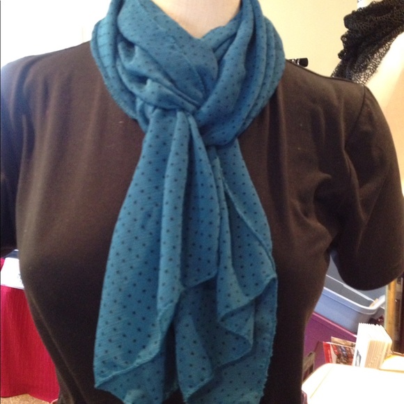Southerton Jewelry and Crafts Accessories - 12” x 66” Handmade ‘Polka Dot Blue’ Scarf. SJC